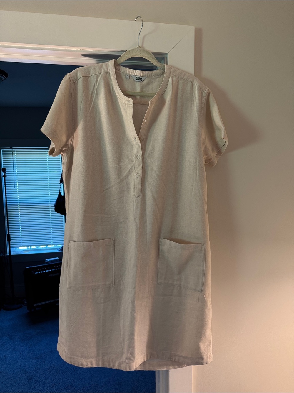 Bridge & Burn Short Sleeve Tunic Dress in Cream